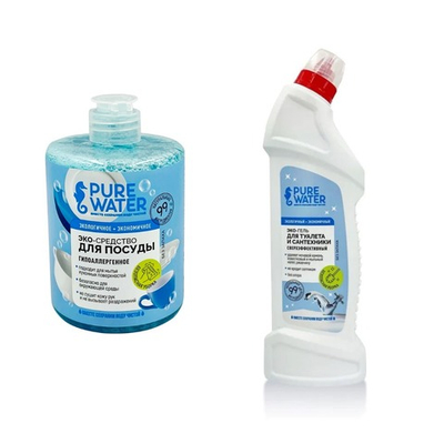 Набор средств Pure Water для мытья посуды и туалета