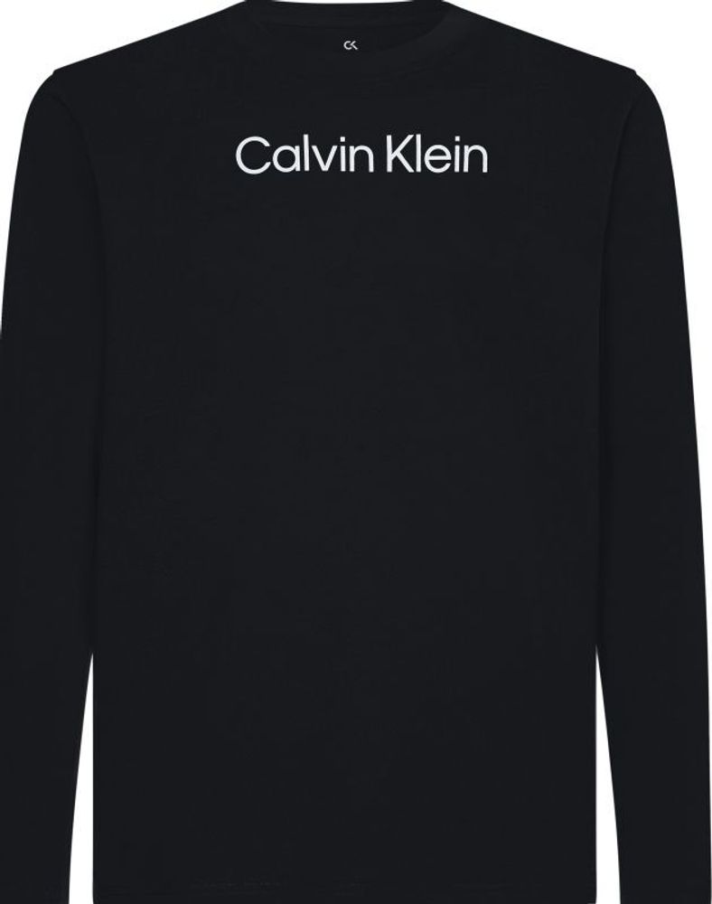 Мужская теннисная футболка теннисная Calvin Klein Long Sleeve T-Shirt - black beauty
