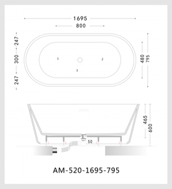 Акриловая ванна ARTMAX AM-520-1695-795