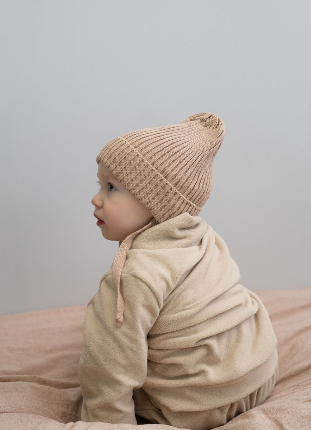 Шапка вязаная-резинка хлопковая (Сандал) КЭП БОН-БОН