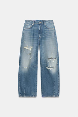 ZARA ДЖИНСЫ TRF BAGGY BALLOON СО СРЕДНЕЙ ПОСАДКОЙ, ИНДИГО