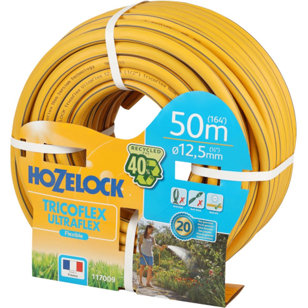 Шланг для полива HoZelock 117009 ПВХ армированный TRICOFLEX ULTRAFLEX 12,5 мм 50 м | HoZelock
