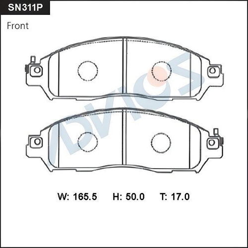 Дисковые тормозные колодки ADVICS передние SN311P