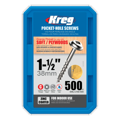 Шурупы с крупным шагом 1-1/2" - 500 шт Kreg SML-C150-500 SML-C150-500-INT
