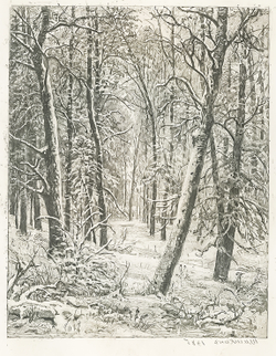 Шишкин Иван Иванович. Зима. Бумага, офорт. 1885–1891 гг.