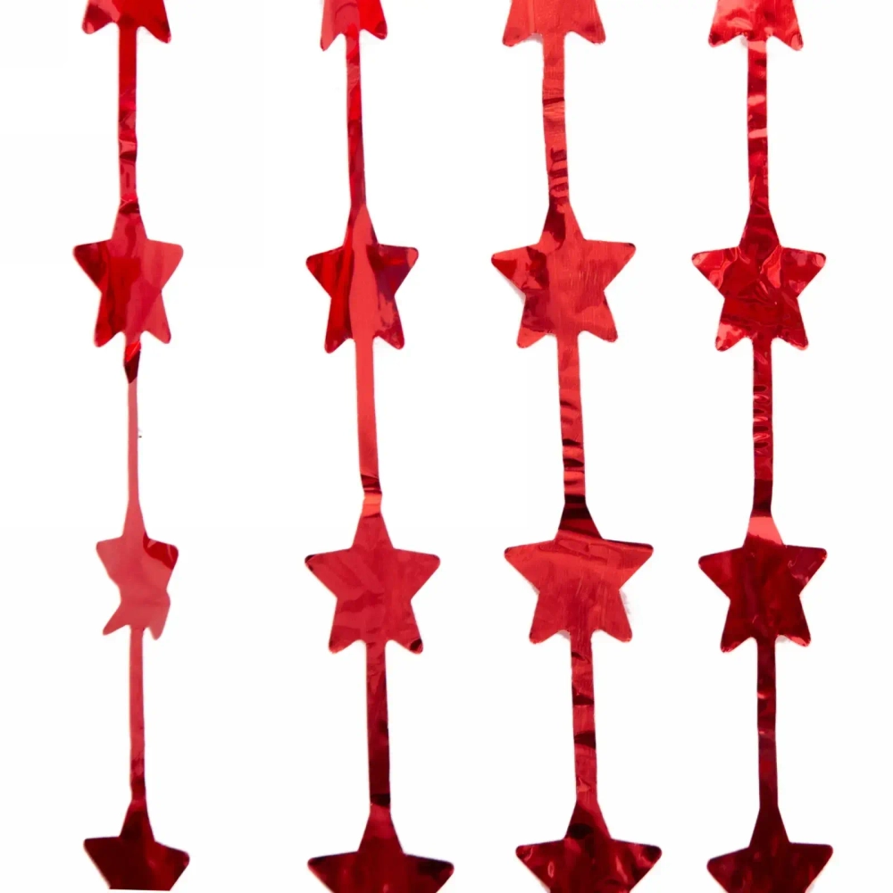 Занавес фольгированный «Звезда» ш1м, в2м, красный