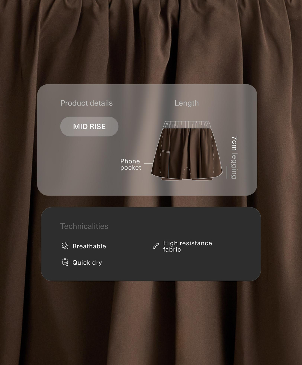 Oysho Юбка-баллон high rise Compressive, темно-коричневый