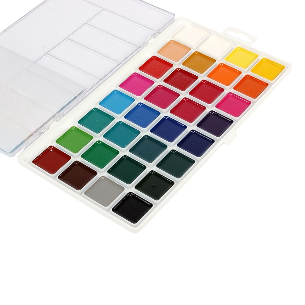 Акварель медовая "Классика" 32 цвета, без кисти, пластик (Гамма)