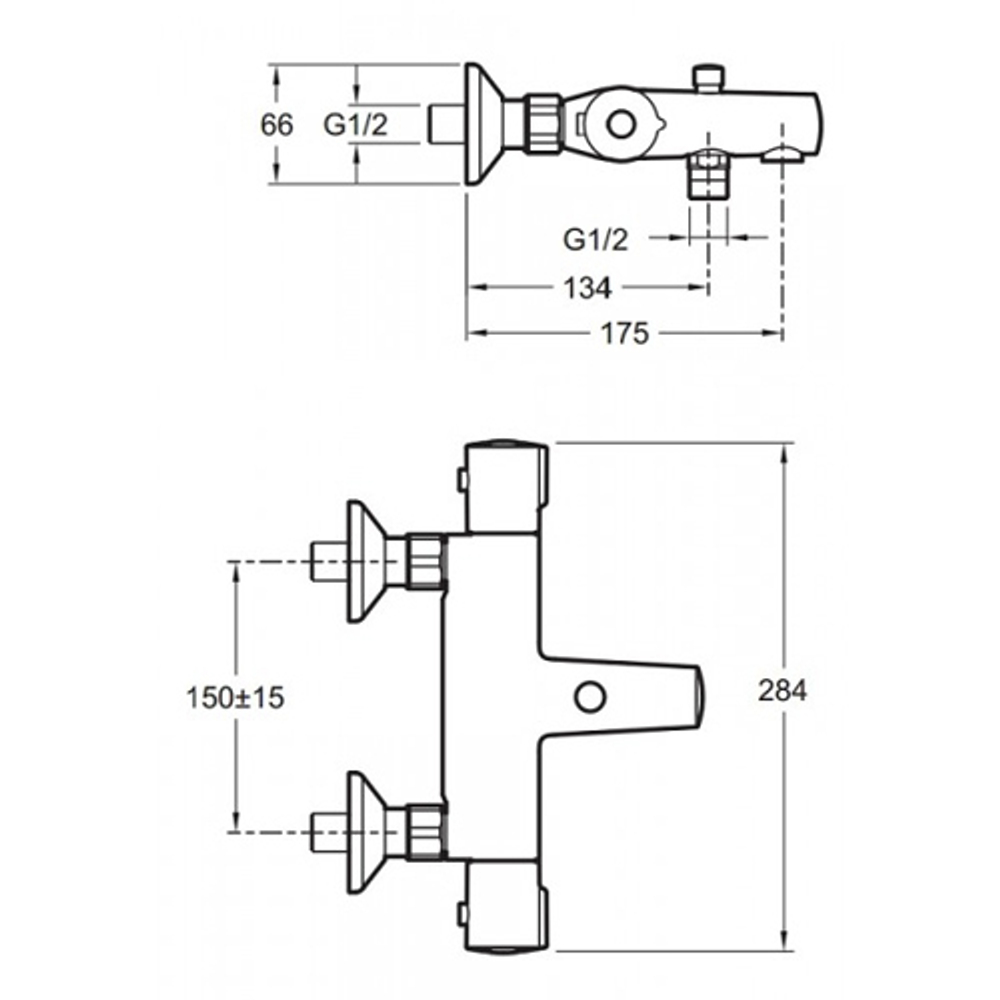 Смеситель для ванны термостатический Jacob Delafon July E45714-CP схема