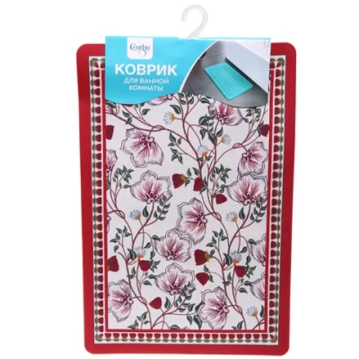 Коврик для ванной 38*58"Экзотические цветы»