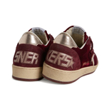 Женские Golden Goose Ball Star Velvet Ruby Red with Silver Star and Heel Tab