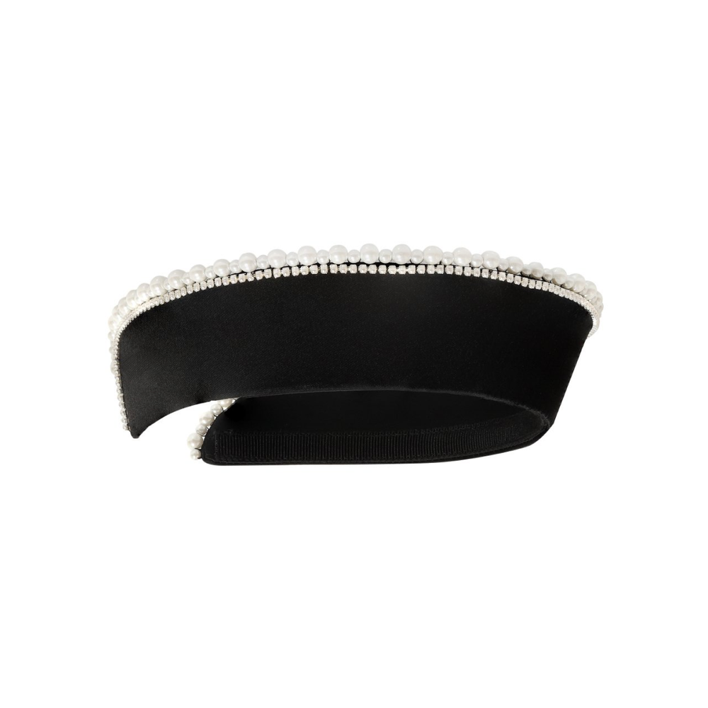 Черный кокошник с жемчугом