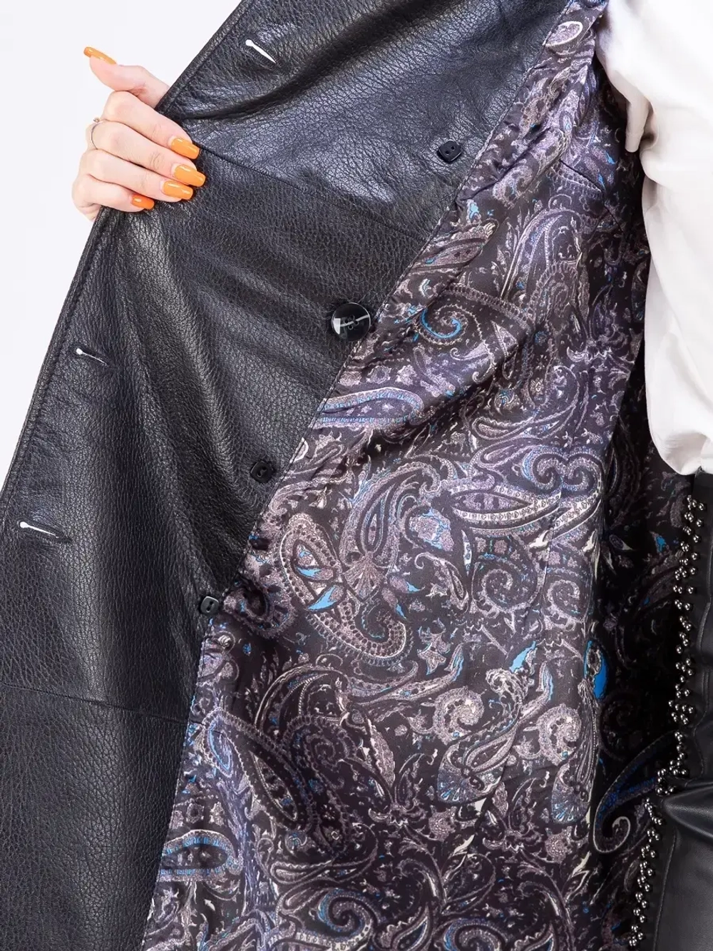 Тренч длинный кожаный с поясом плащ на весну