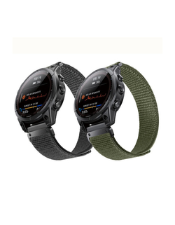 Ремешок TacFit 22 мм. для Garmin Fenix 7 / 6 / 5, Epix 2, Instinct/2, Marq/2. Велкро (цвет Зеленый -Хаки)