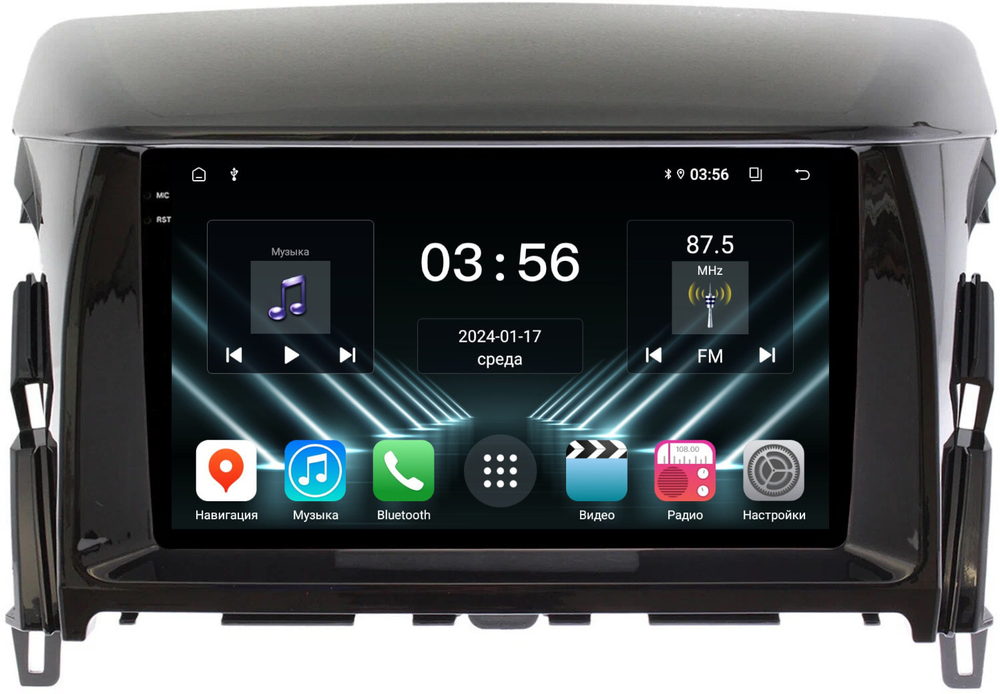 Магнитола для Mitsubishi Eclipse Cross 2018-2022 (ШГУ под козырьком) - FarCar DX9-7763L монитор 9.5" IPS на Android 13, 4+64Гб, CarPlay