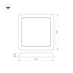 Светильник CL-FIOKK-S220x220-18W Day4000-MIX (WH, 120 deg, 230V) (Arlight, IP44 Пластик, 3 года) 034471