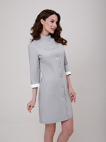 Женский серый медицинский халат Х-224/2, с отделкой