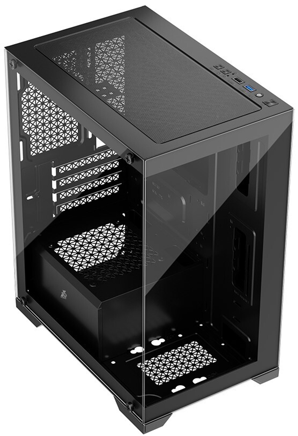 Корпус mATX 1STPLAYER Mi2-BK-3F1