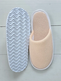 Тапочки трикотажные махровые Нежный персиковый