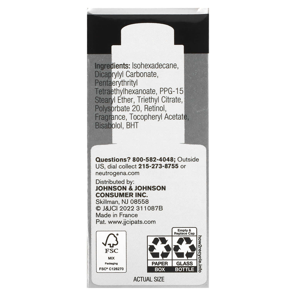 Neutrogena, Rapid Wrinkle Repair, масло с ретинолом, 30 мл (1 жидк. унц.)