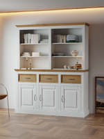 Комод, 145х38х87, Ландхаус, с ящиками, для одежды и игрушек, под телевизор, белый / бейц, Dipriz