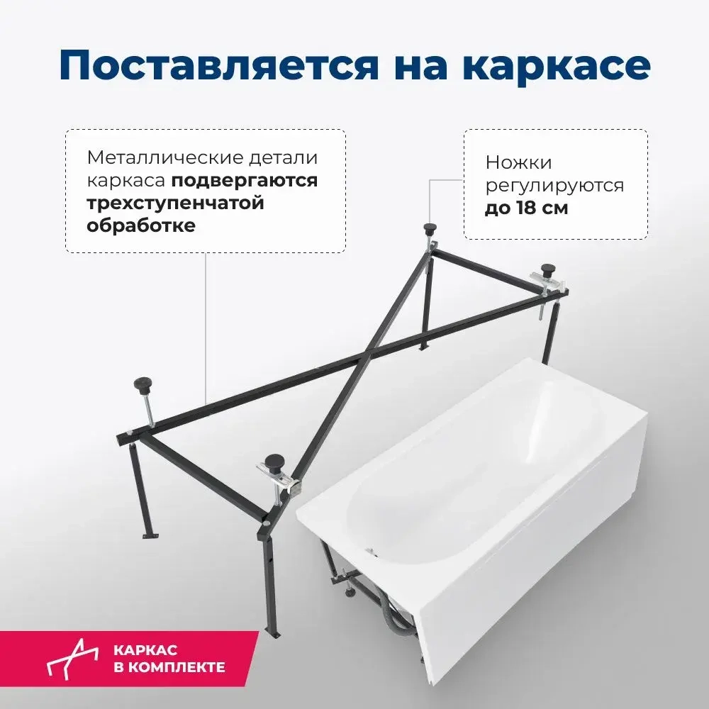Акриловая ванна Aquanet Lotos 150x75 (с каркасом)