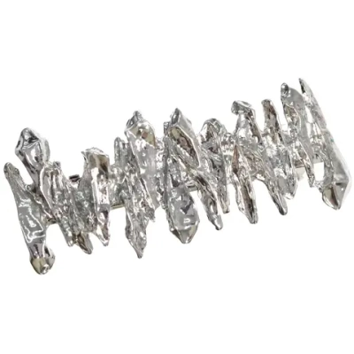 Заколка-автомат для волос «AKS - DesignPRO», зиг-заг, цвет золото и хром, 6,5*2,5см