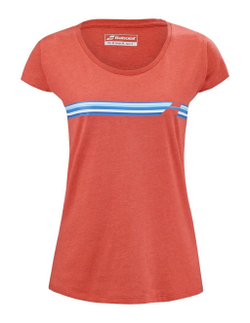 Женская теннисная футболка Babolat Exercise Stripes Tee W - Red