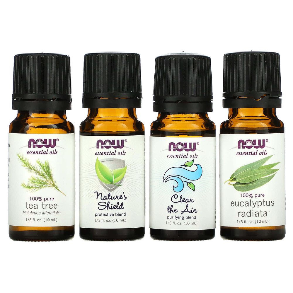 NOW Foods, Solutions, Seasonal Changes, набор сбалансированных эфирных масел, 4 флакона, 1/3 жидк. Унции (10 мл) каждый