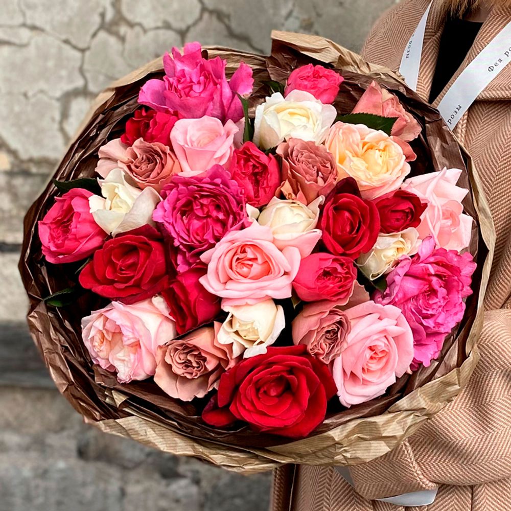 Ягодный микс — букет ароматных, пионовидных, романтических и интерьерных роз