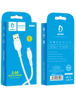 Кабель DENMEN D08V USB-microUSB 3.6A 1м PVC White