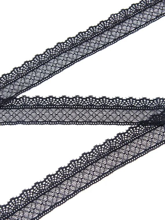 02-29 Кружево узкое эластичное 2,7 см, черный 170