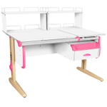 Растущая парта СУТ 25 с задними полками СУТ.15.240 и навесной тумбой (1200×880 мм)