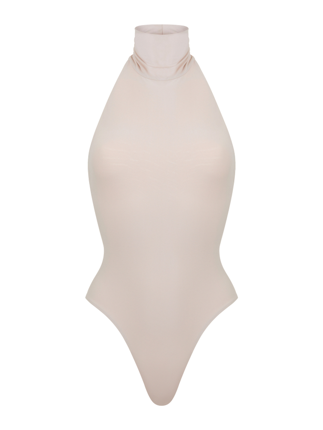 Bodysuit halter — Light greige