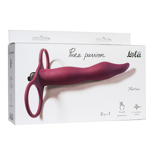 Вибронасадка 15,9см для двойного проникновения Lola Games Pure Passion Flirtini Wine Red 1204-02lola