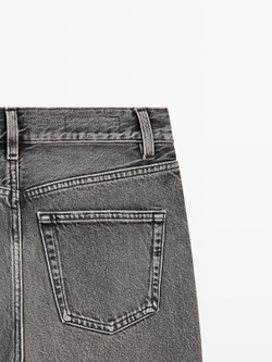 Massimo Dutti Прямые джинсы с высокой талией, угольный