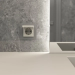 Розетка с заземлением (дымчатый матовый) W1271004