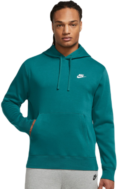 Мужская теннисная кофта Nike Sportswear Club Fleece Pullover Hoodie - geode teal/geode teal/white