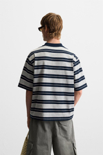 Поло relaxed fit в полоску
