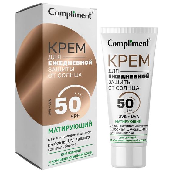 Krem \ Крем \ Cream Compliment Крем д/ежедневной защиты от солнца Матирующий SPF50 50мл