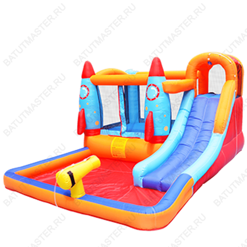 Батут для дачи, распродажа "Космические ракеты 2" 3,7*2,6*1,85 м