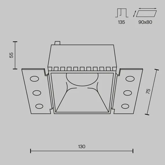 Встраиваемый светильник Пай / Share 1*GU10 10 Вт Technical dl051-01-gu10-sq-wb
