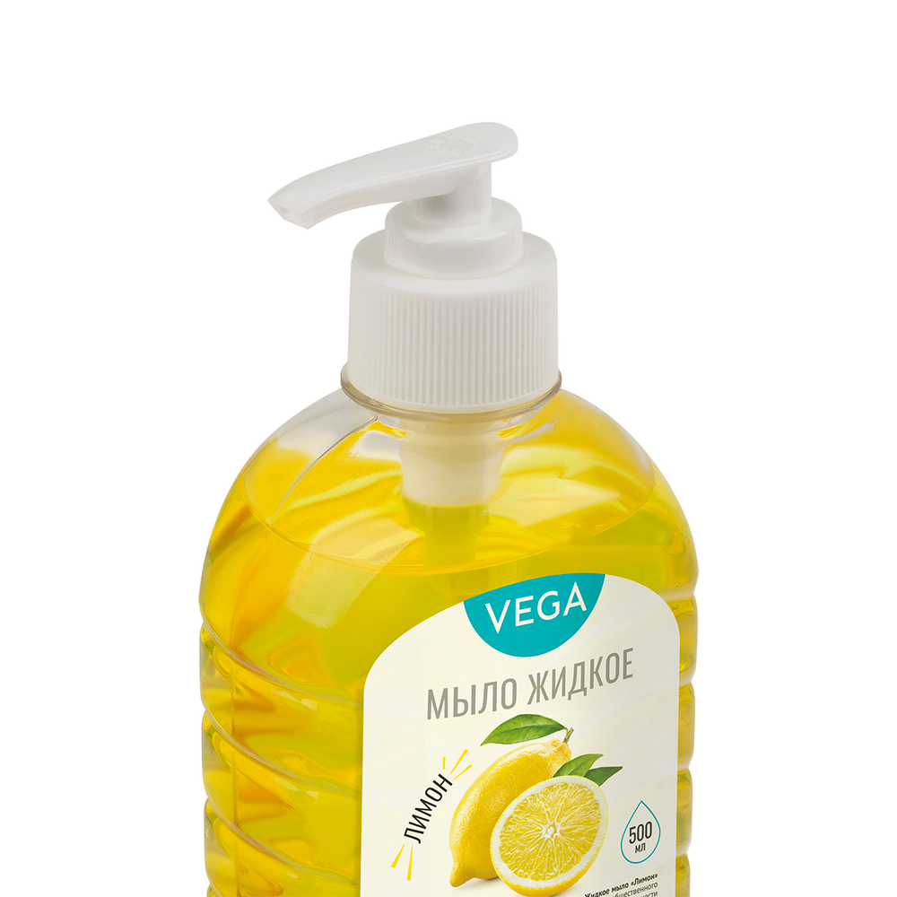 Мыло жидкое Vega "Лимон", с дозатором, 500мл