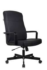 Кресло руководителя Бюрократ DOMINUS черный эко.кожа крестов. металл