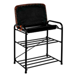 Подставка для обуви "Альфа 13" с сиденьем и ящиком, черная