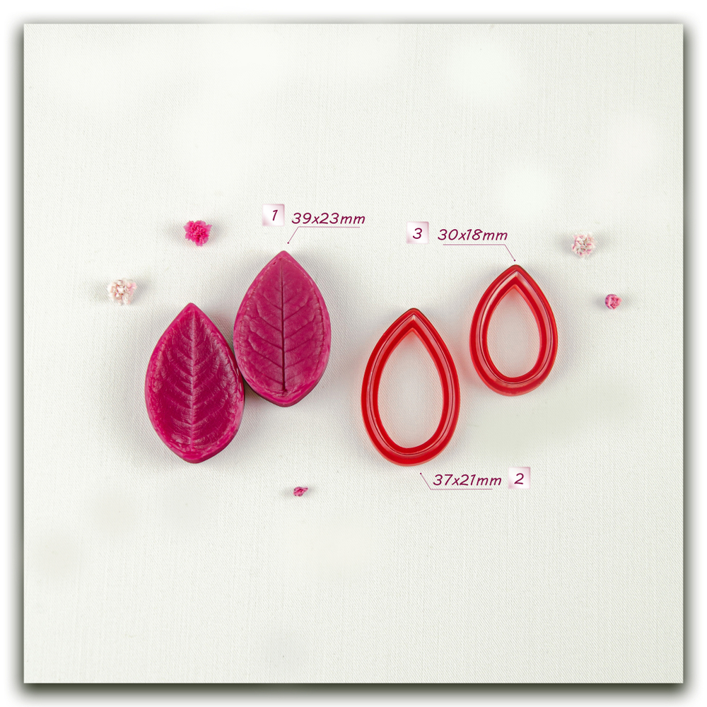 силиконовый вайнер и каттеры листа розы мини