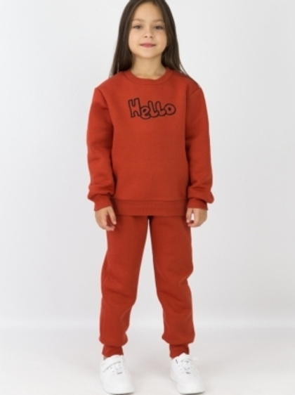 Свитшот из футера с начесом кирпичного цвета