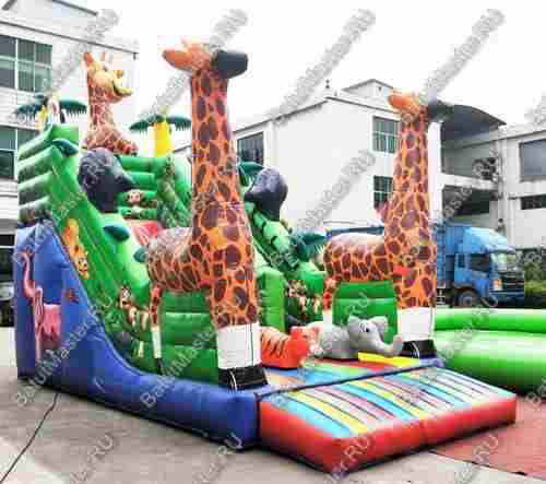 Надувной батут-горка "Веселые жирафы", 7*3,5*5 м