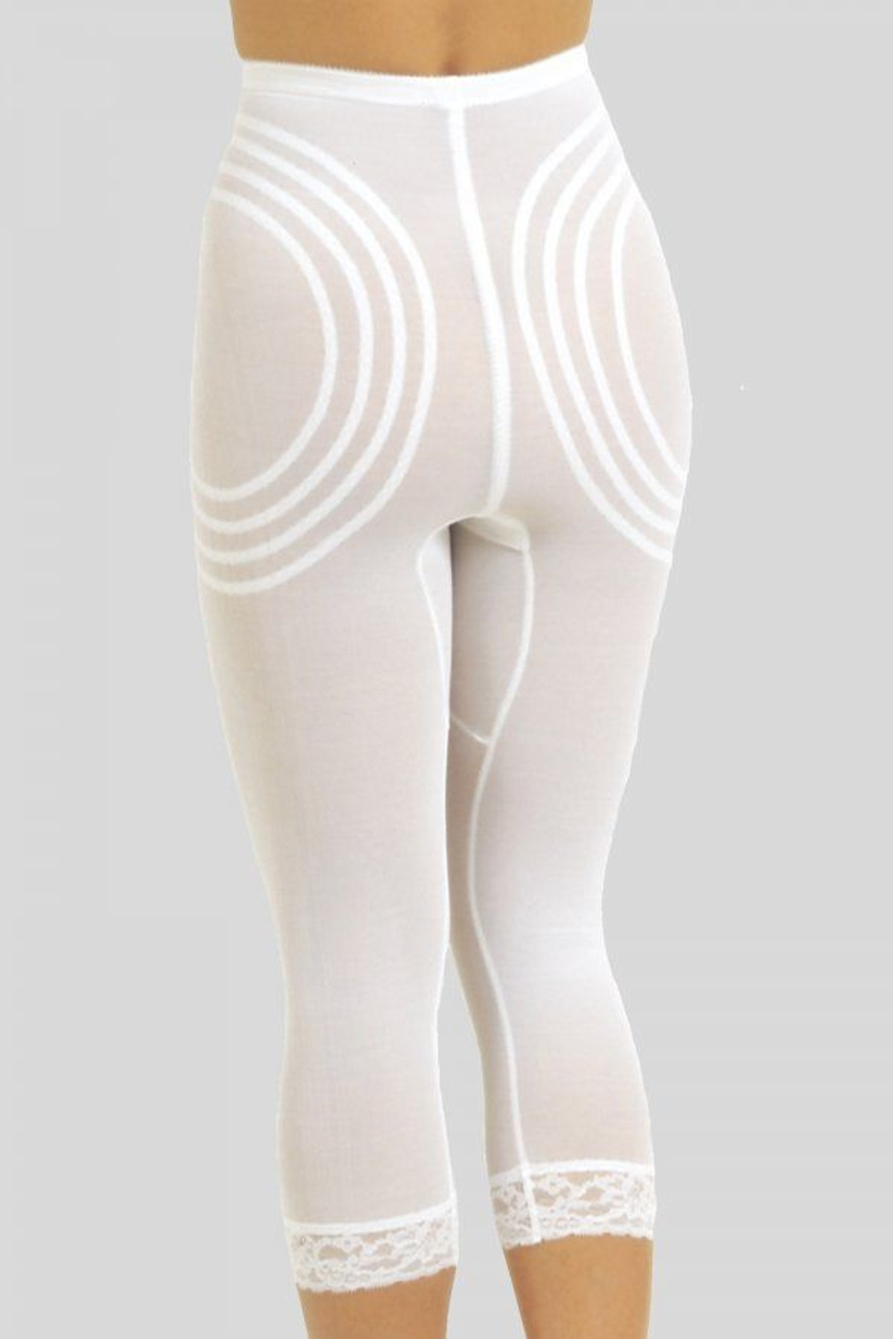 Корсетные штаны-капри сильной коррекции (Размер: XL) (Цвет: бежевый)