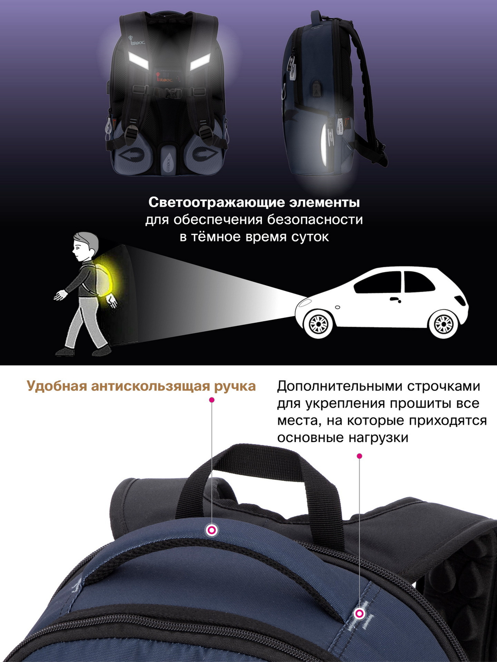 Рюкзак GROOC 14-059 + мешок + сумка-пенал